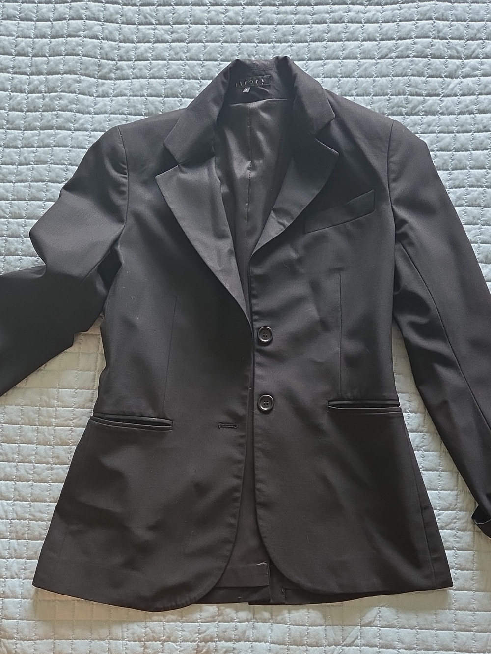 Theory Black Women's Tailored Two-Button Blazer